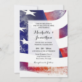 Amerikanska Flagga Patriotic Christian Bröllop Inbjudningar