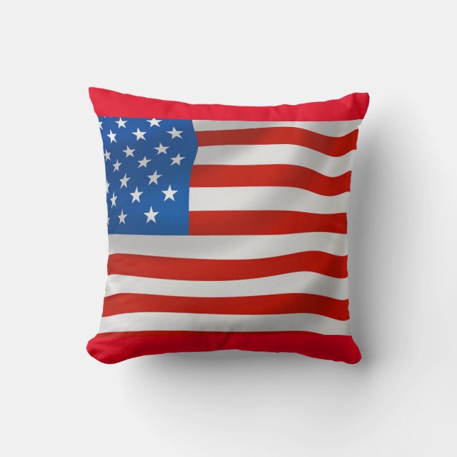 AMERIKANSKA FLAGGA PATRIOTIC DEKORATIV KUDDE (Framsida)