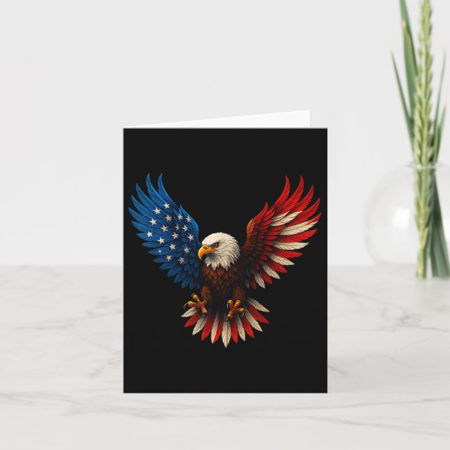 Amerikanska Flagga Patriotic Eagle 4th of Ju Kort (Framsida)