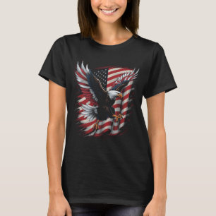 Amerikanska Flagga Patriotic Eagle 4th of Ju T Shirt
