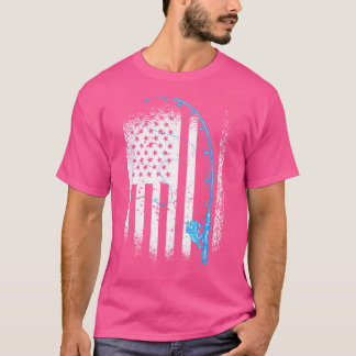 Amerikanska Flagga Patriotic Fisherman Fishing T Shirt