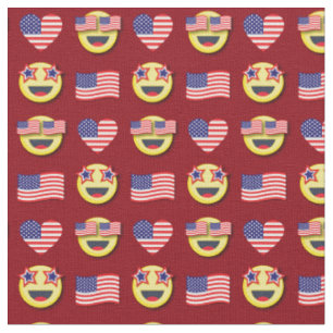 Amerikanska Flagga Patriotic Lycklig Ansikte 4 jul Tyg