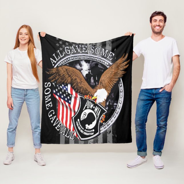 Amerikanska Flagga, Patriotic Military Eagle Tribu Fleecefilt (På plats)