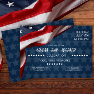 Amerikanska Flagga Patriotic Party 4 juli Inbjudningar