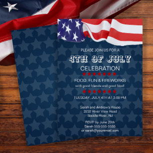 Amerikanska Flagga Patriotic Party 4 juli Inbjudningar