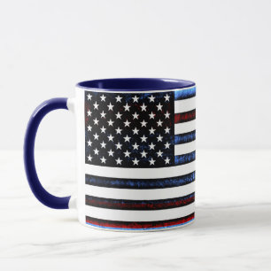 Amerikanska Flagga Patriotic Rött vitt blått Mugg