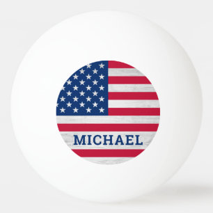Amerikanska Flagga Patriotic Rött vitt blått Pingisboll