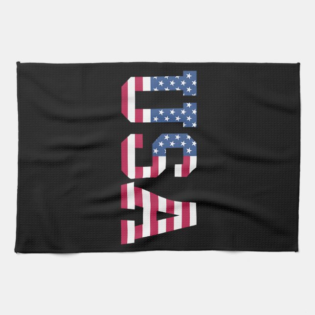 Amerikanska Flagga Patriotic Rött vitt blått Stars Kökshandduk (Horisontell)