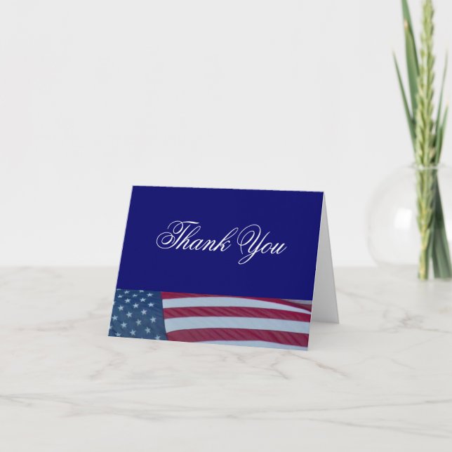 Amerikanska Flagga Patriotic tackkort (Framsida)