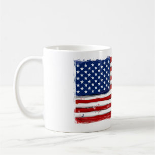 Amerikanska flagga patriotiska mugg-konst i USA f Kaffemugg