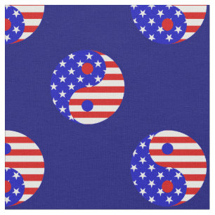 Amerikanska flagga patriotiska yin yang-stjärnor r tyg