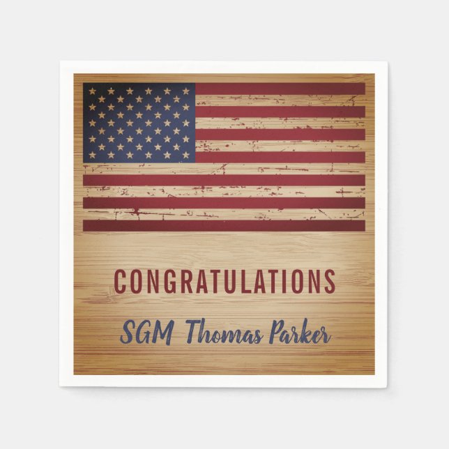 Amerikanska Flagga Pension Pappersservett (Framsidan)