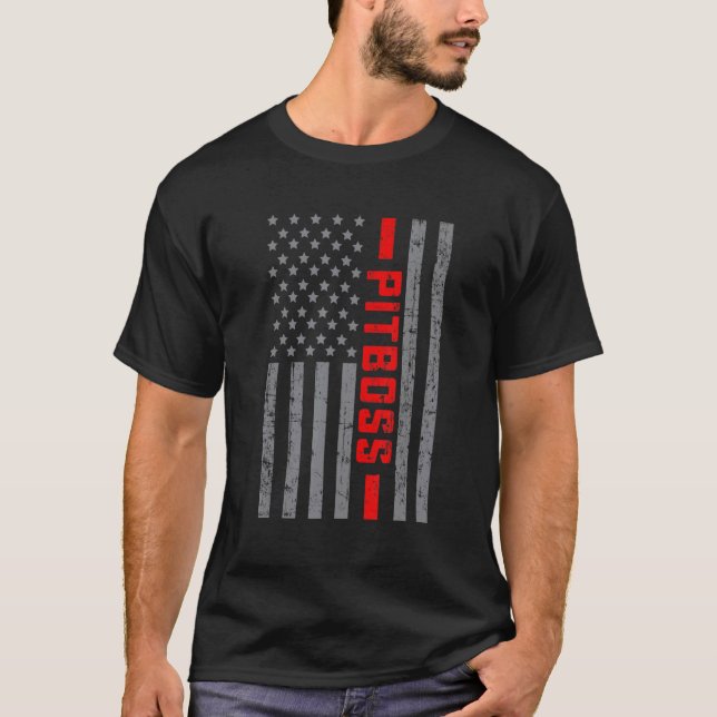 Amerikanska Flagga Pit Chef US Flagga För manar Pa T Shirt (Framsida)
