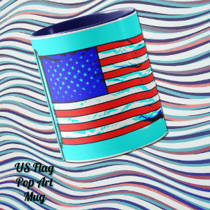 Amerikanska Flagga-pop Art Kopp Mugg