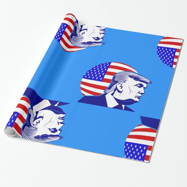 Amerikanska flagga president Donald Trump Presentpapper (Utrullad)