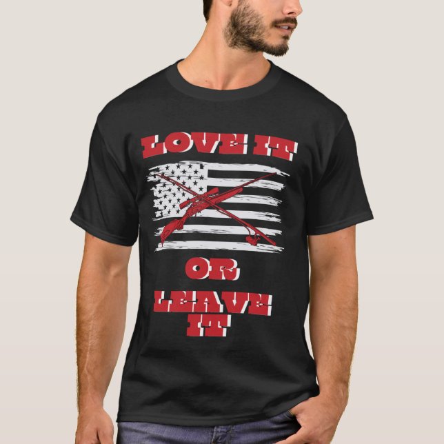 Amerikanska flagga pride för jakt utomhus t shirt (Framsida)