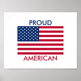 Amerikanska Flagga Proud American Poster