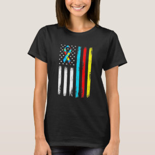 Amerikanska Flagga Puzzle Biet Ribbon Coola Autism T Shirt