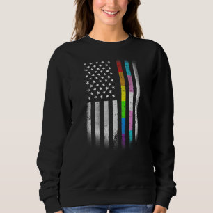 Amerikanska Flagga Rainbow Homosexuella Höger HGBT T Shirt