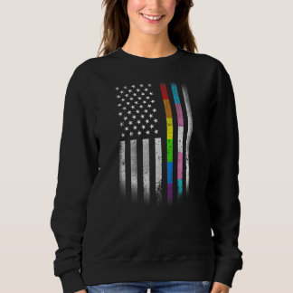 Amerikanska Flagga Rainbow Homosexuella Höger HGBT T Shirt