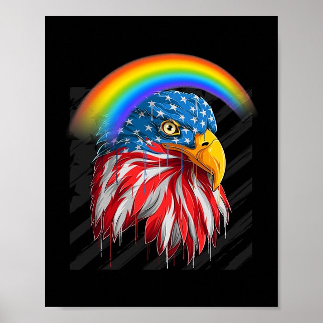 Amerikanska Flagga Rainbow Poster (Framsidan)