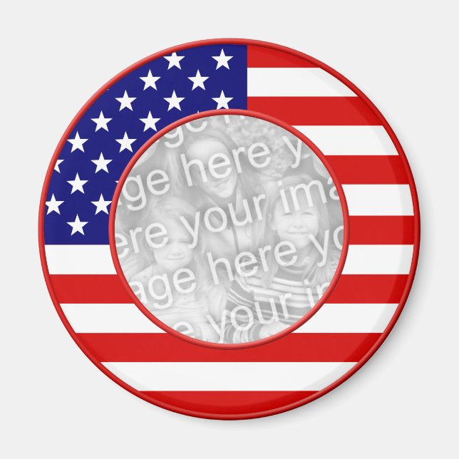 Amerikanska Flagga Ram Magnet (Framsidan)