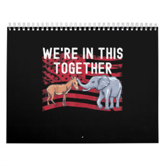 Amerikanska Flagga Republican Elephant Democrat Do Kalender