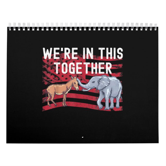 Amerikanska Flagga Republican Elephant Democrat Do Kalender (Omslag)