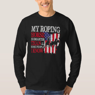 Amerikanska Flagga Roping Horse 4:e juli Patrio T Shirt