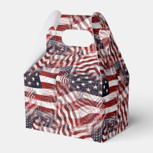 Amerikanska Flagga Rött vitt blått Rand Stars Möns Presentaskar