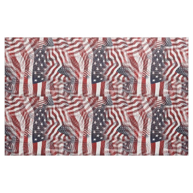 Amerikanska Flagga Rött vitt blått Rand Stars Möns Tyg (Fat Quarter)