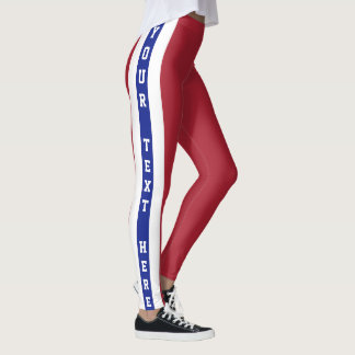 Amerikanska Flagga Rött vitt blått USA-patrioter Leggings