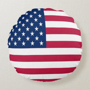Amerikanska Flagga Rund Kudde