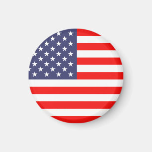 Amerikanska flagga Rund Magnet