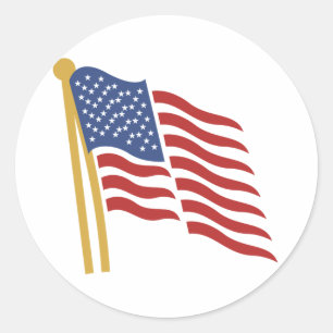 Amerikanska Flagga Runt Klistermärke