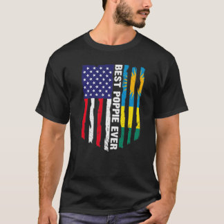 Amerikanska Flagga & Rwanda Flagga Best Poppie Ald T Shirt