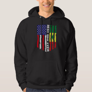 Amerikanska Flagga & Senegal Flagga Bästa Pappa nå Hoodie
