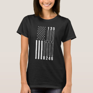 Amerikanska Flagga Shift Gear Manual Transmission T Shirt