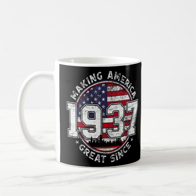 Amerikanska Flagga Skapar Amerika Underbart sedan  Kaffemugg (Vänster)