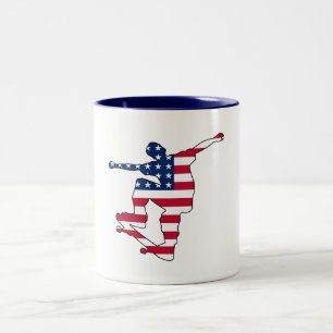 Amerikanska flagga skateboarder mugg