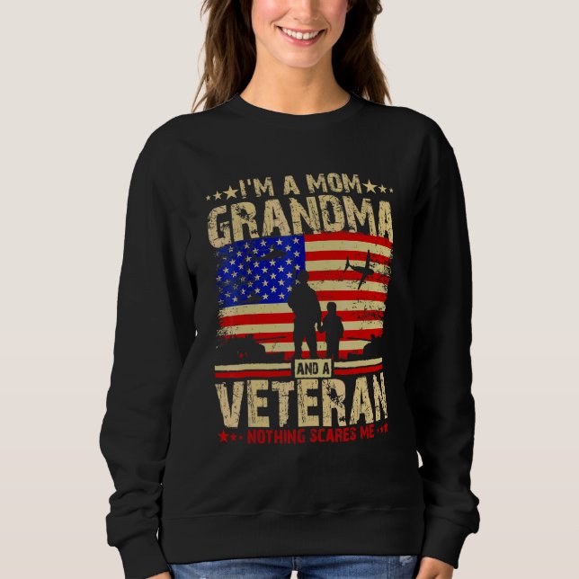 Amerikanska Flagga Skrämmer inget Mamma-mormor och T Shirt (Framsida)