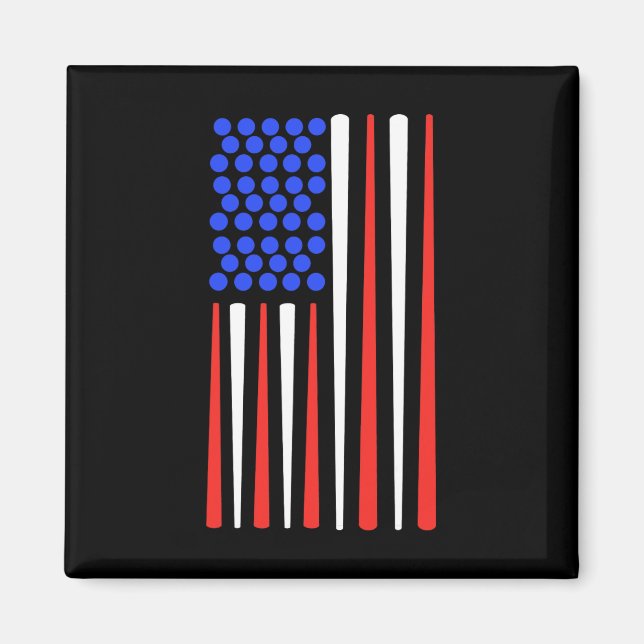 Amerikanska Flagga Snooker Billiard Player Billiar Magnet (Framsidan)