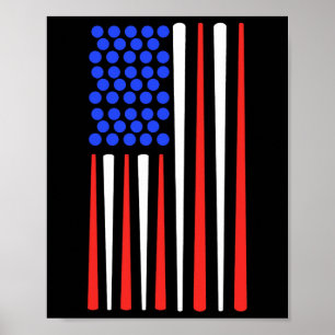 Amerikanska Flagga Snooker Billiard Player Billiar Poster