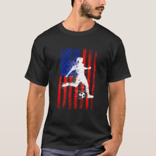Amerikanska Flagga Soccer for Girls Women T Shirt