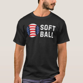 Amerikanska Flagga Softball Pappa | Softball Pappa T Shirt