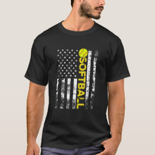 Amerikanska Flagga Softball Team-gåvor T Shirt