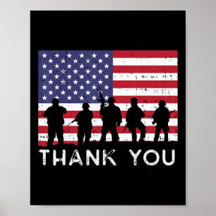 Amerikanska Flagga Soldiers Tack Memorial Day P Poster