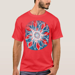 Amerikanska Flagga Solrosdagen Vintage 4 juli Inde T Shirt