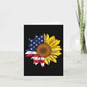 Amerikanska Flagga Solrosoberoende 4 juli P Kort