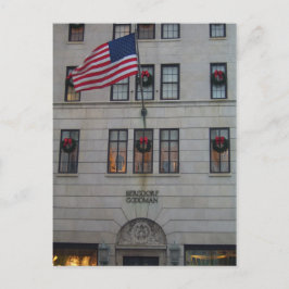 Amerikanska Flagga som flyger stolt vid Bergdorfs  Vykort
